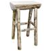 Loon Peak® Montana Collection Half Log Barstool Wood in Brown | 24 H x 17 W x 18 D in | Wayfair LNPK7648 39269860