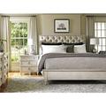 Lexington Oyster Bay Sag Harbor Tufted Bed Wood & /Upholstered/Polyester in Brown/White | 64.5 H x 66.5 W x 88.5 D in | Wayfair 01-0714-133c