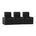 Latitude Run® Blue LED Home Theater Row Seating (Row of 3) Microfiber/Microsuede in Black | 43.5 H x 108.5 W x 40 D in | Wayfair LTTN3405 44426346