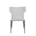 AllModern Haverly Leather Solid Back Side Chair Upholstered/Genuine Leather in White | 32.3 H x 22 W x 19.3 D in | Wayfair