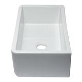 Alfi Brand Smooth Apron Single Bowl Ceramic Rectangular Vessel Bathroom Sink in White | 10 H x 18.25 D in | Wayfair AB3318SB-W