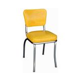 Richardson Seating Retro Home Vinyl Side Chair Faux Leather/Upholstered in Yellow | 31 H x 15.5 W x 19.5 D in | Wayfair 4210CIY