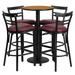 Red Barrel Studio® Naro 24" Round Laminate Table Set w/ Round Base & 4 Ladder Back Metal Barstools Plastic/Acrylic/Metal in Brown | Wayfair