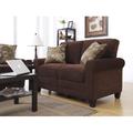 Serta at Home Serta Copenhagen Modern Sofa 61" Loveseat Couch w/ Pillowed Back Cushions & Rounded Arms in Brown | 35 H x 61 W x 32.5 D in | Wayfair