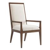Tommy Bahama Home Island Fusion Natori Slat Back Arm Chair Upholstered/Fabric in White | 42.5 H x 24 W x 28 D in | Wayfair 01-0556-881-02