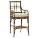 Tommy Bahama Home Twin Palms Lands End Bar Stool Upholstered/Leather/Wicker/Rattan/Genuine Leather in Brown/White | Wayfair 558-896-01