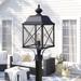 Three Posts™ Topeka Outdoor Textured Black 1-Light 23" H Hardwired Lantern Head Metal/Steel in Black/Gray | 23 H x 9.88 W x 9.88 D in | Wayfair