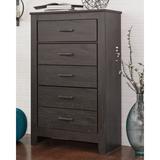 Lark Manor™ Penndel 5 Drawer 34.25" W Chest Wood in Brown/Gray | 54.25 H x 34.25 W x 15.91 D in | Wayfair WADL9011 32556732