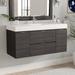 Ebern Designs Royka 47.25" Wall-Mounted Single Bathroom Vanity Set Wood/Plastic in Gray | 23.75 H x 47.25 W x 18.5 D in | Wayfair