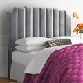 Etta Avenue™ Pont Panel Headboard Upholstered/Velvet, Solid Wood in Gray | 59.15 H x 65 W x 4.33 D in | Wayfair 60603CA1B3A74C479CAE35EC49E9D621