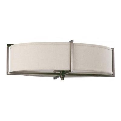 Nuvo Lighting 64459 - 6 Light Hazel Bronze Khaki Fabric Shade Ceiling Light Fixture (Portia - 6 Light Oval Flush w/ Khaki Fabric Shade - (6) 13w GU24 Lamps Incl)