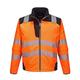 Portwest T402 Men's PW3 Windproof Hi Vis Reflective Softshell Safety Jacket Orange/Black, 3X-Large