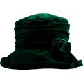 Waterproof Velour Packable Women's Hat with Detachable Flower Forrest Green by Proppa Toppa
