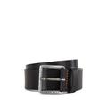 BOSS Mens Jeeko Sz40 Smooth-leather belt with brushed-effect buckle