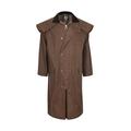 Stockman Unisex Premium Quality Lined Waxed Cape Long Raincoat Made in UK (S, Tan)