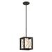 Nuvo Lighting 66135 - 1 Light Matte Black Satin White Glass Shade Mini Pendant Light Fixture (BOXER 1 LIGHT MINI PENDANT)