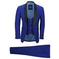 Mens 3 Piece Wedding Suit Black Shawl Lapel Tailored Fit Dinner Tux Jacket Waistcoat Trousers [Chest UK 46 EU 56,Trouser 40",Royal Blue]