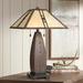 Quoizel Fulton 26 1/2" Mission Bronze Tiffany-Style Shade Table Lamp