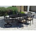 Bayou Breeze Maccharles 7 Piece Outdoor Dining Set w/ Cushions Metal in Brown | 29 H x 86 W x 42 D in | Wayfair BBZE3828 42412946