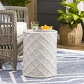 Beachcrest Home™ Barkley Ceramic Garden Stool Ceramic in Gray/White | 17.5 H x 14.25 W x 14.25 D in | Wayfair BKWT1034 37777651