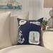 Beachcrest Home™ Aksel Square Pillow Cover & Insert Polyester/Polyfill blend in Blue/Navy | 16 H x 16 W x 6 D in | Wayfair