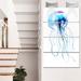 Design Art 'Large Light Jellyfish' 4 Piece Graphic Art on Metal Set Canvas in Blue | 48 H x 28 W x 1 D in | Wayfair MT13345-271V