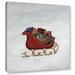 Alcott Hill® Deck the Halls Sleigh Painting Print on Wrapped Canvas in Blue/Green/Red | 14 H x 14 W x 2 D in | Wayfair ALCT9286 33262498