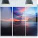 Design Art 'Sunset at Railay Beach Andaman Sea' 3 Piece Photographic Print on Metal Set Canvas in Indigo | 28 H x 36 W x 1 D in | Wayfair