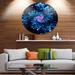 Design Art ' Fractal Flower w/ Shiny Particles' Graphic Art Print on Metal in Blue | 23 H x 23 W x 1 D in | Wayfair MT13866-C23