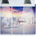 Design Art 'Snowfall Covering Trees & Houses' 3 Piece Photographic Print on Metal Set Canvas in White | 28 H x 36 W x 1 D in | Wayfair MT14603-3P