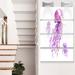 Design Art 'Purple Jellyfish Watercolor' 4 Piece Graphic Art on Metal Set Canvas in Indigo | 48 H x 28 W x 1 D in | Wayfair MT13306-271V