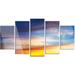 Design Art 'Sunset Dramatic Sky Clouds' 5 Piece Photographic Print on Metal Set Canvas in Yellow | 32 H x 60 W x 1 D in | Wayfair MT14686-373