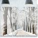 Design Art 'Winter Lane in Countryside' 3 Piece Photographic Print on Metal Set Canvas in White | 28 H x 36 W x 1 D in | Wayfair MT14828-3P