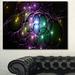 Design Art 'Multi-Color Fractal Space Circles' Graphic Art on Wrapped Canvas Metal in Black/Green/Indigo | 20 H x 40 W x 1 D in | Wayfair