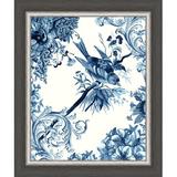Ashton Wall Décor LLC 'Bird & Branch II' Framed Graphic Art Print Paper in Blue/White | 25 H x 21 W x 1.12 D in | Wayfair 6074