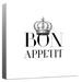 Ashton Wall Décor LLC 'Bon Appetit' Textual Art on Canvas in Black/White | 20 H x 20 W x 1.5 D in | Wayfair 2236