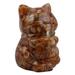 Trinx Castello Fortune Teller Gypsy Kitty Orange Cat Happy w/ Ball Collectible Figurine Stone in Brown/Gray/Orange | 3 H x 2 W x 3 D in | Wayfair