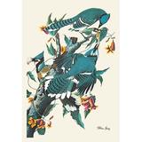 Buyenlarge Jay by John James Audubon Graphic Art in Blue/Green | 66 H x 44 W x 1.5 D in | Wayfair 0-587-03558-7C4466