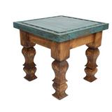 Bungalow Rose Clovis End Table Wood in Brown/Green/White | 17 H x 18 W x 18 D in | Wayfair BNRS5590 39380568