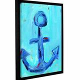 Breakwater Bay 'Nautical Anchor' Framed Painting Print on Wrapped Canvas in Blue | 24 H x 18 W x 2 D in | Wayfair BRWT6845 33617047