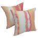 Brayden Studio® Pulcova Indoor/Outdoor Throw Pillow Polyester/Polyfill blend in Orange/White | 17 H x 17 W x 4 D in | Wayfair BSTU1853 44375325