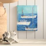 Breakwater Bay 'Nautical Boats' Painting Print on Wrapped Canvas Metal in Blue | 32 H x 24 W x 2 D in | Wayfair BRWT6854 33617093