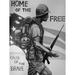 Buy Art For Less 'Home of the Free' by Ed Capeau Graphic Art on Wrapped Canvas Metal in Black/Gray, Size 32.0 H x 24.0 W x 1.5 D in | Wayfair