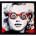 Buy Art For Less 'Marilyn Monroe Swirls' Framed Painting Print Paper in Black/Red/White | 18 H x 18 W x 1 D in | Wayfair IF PAQ011 18x18 1.25 Black