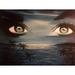Buy Art For Less 'Paradise Eyes' by Ed Capeau Painting Print on Wrapped Canvas Metal in Black/Blue/White | 24 H x 32 W x 1.5 D in | Wayfair