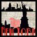 Buy Art For Less "New York Poster' by Jill Meyer Framed Graphic Art Paper in Black/Gray/Red | 12 H x 12 W x 1 D in | Wayfair