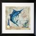 Buy Art For Less Map 'Nautical Marlin' Framed Graphic Art Print Paper in Blue | 18.5 H x 18.5 W x 1 D in | Wayfair IF JM1155 16x16 Black 1.25 SM