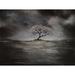 Buy Art For Less 'Tree in the Sea' by Ed Capeau Graphic Art on Wrapped Canvas Metal in Black/Gray | 24 H x 32 W x 1.5 D in | Wayfair