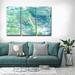 Brayden Studio® 'Cool Aqua Ocean Reef' Acrylic Painting Print Multi-Piece Image on Canvas Metal in Blue/Green | 40 H x 60 W x 1.5 D in | Wayfair