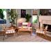 Bay Isle Home™ Ying 4 Piece Sofa Set w/ Cushions Wood in Brown/White | 27 H x 59 W x 29 D in | Outdoor Furniture | Wayfair BYIL2383 45198166